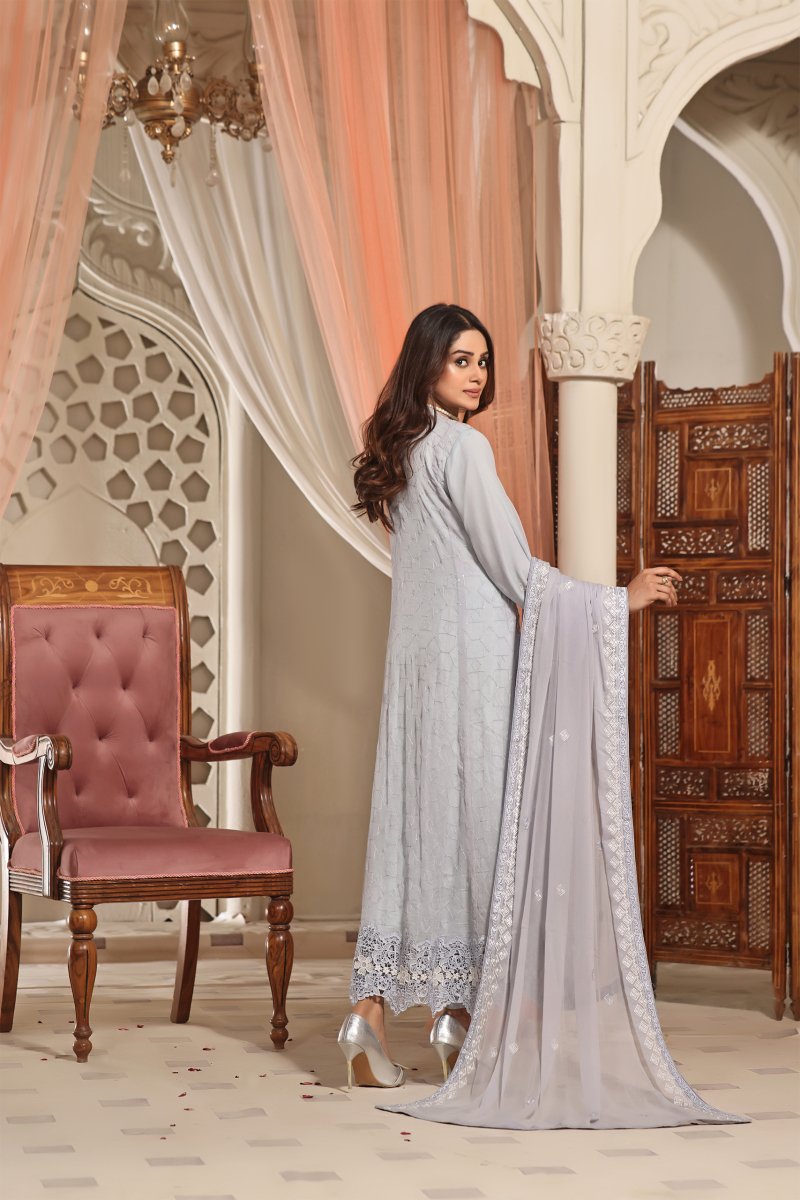 Wardah Uzair Pakistani Chiffon Gown Maxi Dress WAR31