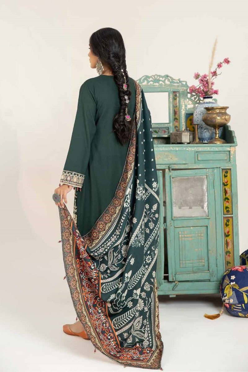 Allys Embroidered Dhanak 3 Piece Suit ALL91