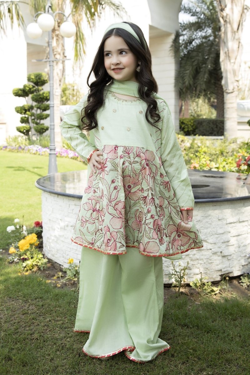 Allys Girls Festive Embroidered Peplum Sharara ALL115