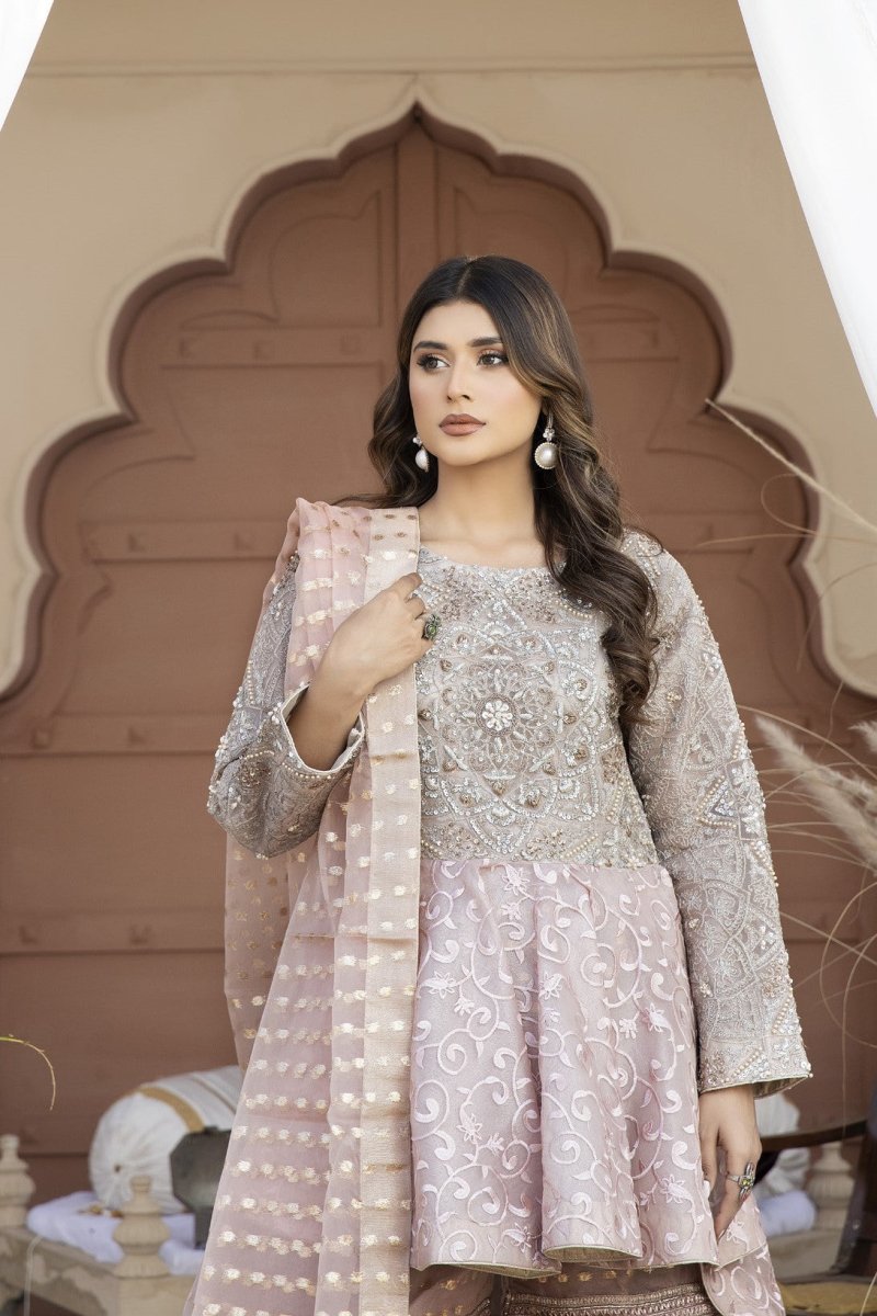 Allys Luxury Peplum Gharara Formal ALL90-Designer dhaage