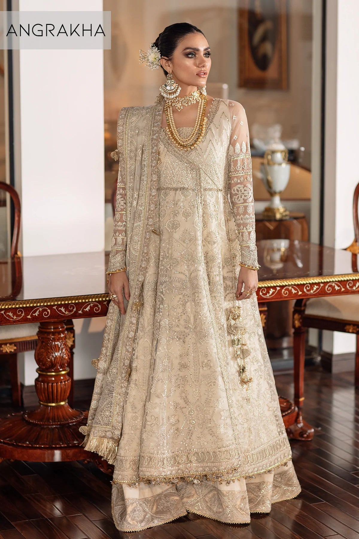 Baroque Chantelle Embroidered Net CH09-05-Designer dhaage