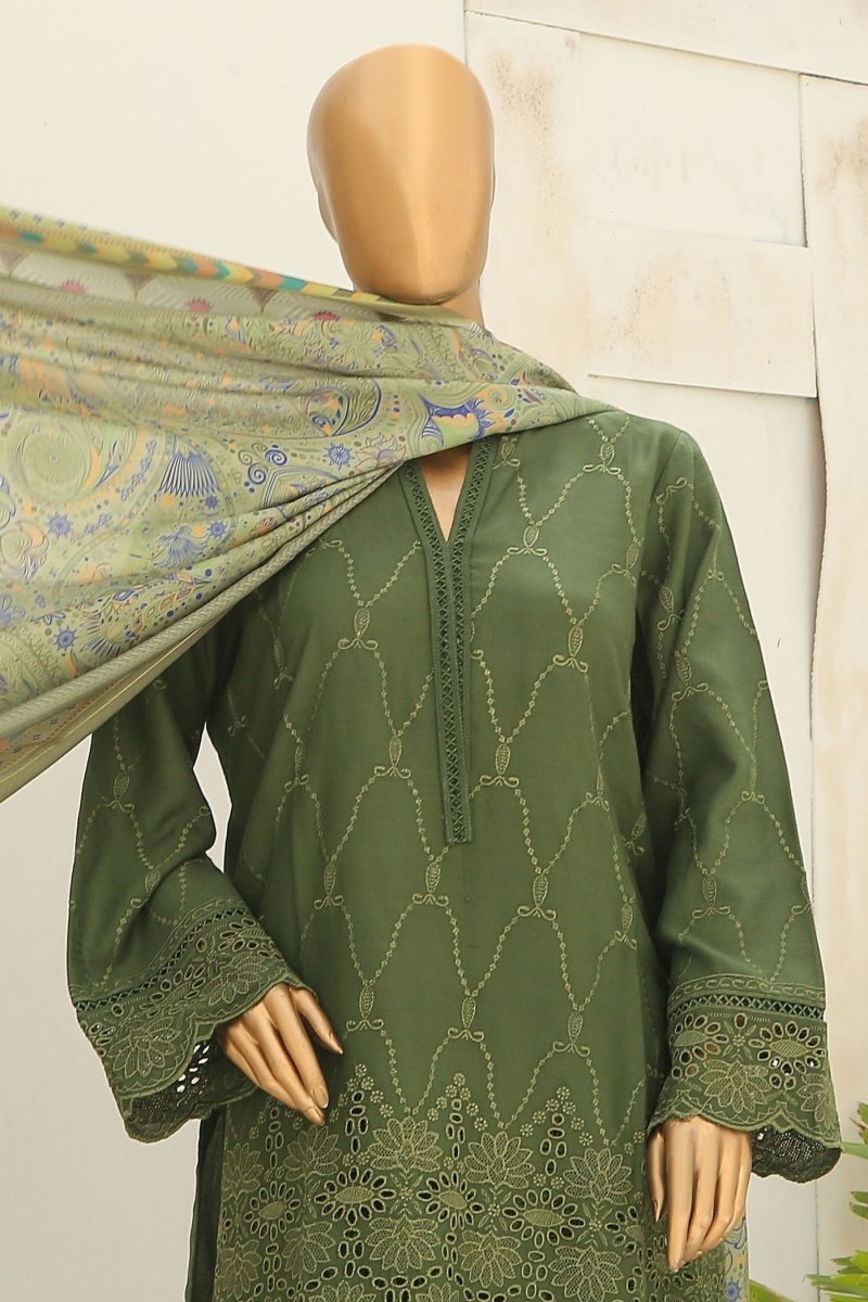 Bin Saeed Embroidered Dhanak 3 Piece Suit BIN121 - Designer dhaage