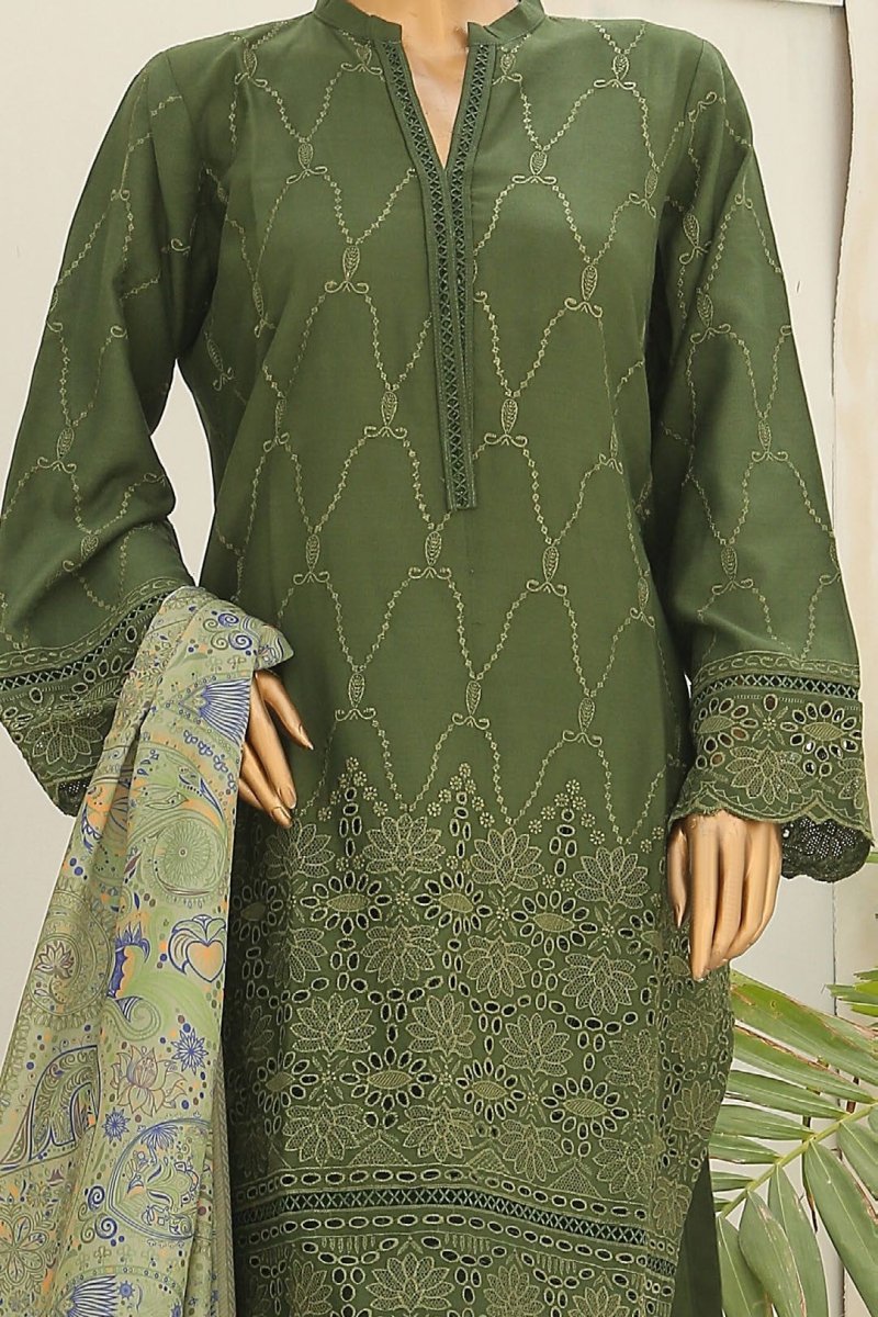 Bin Saeed Embroidered Dhanak 3 Piece Suit BIN121 - Designer dhaage