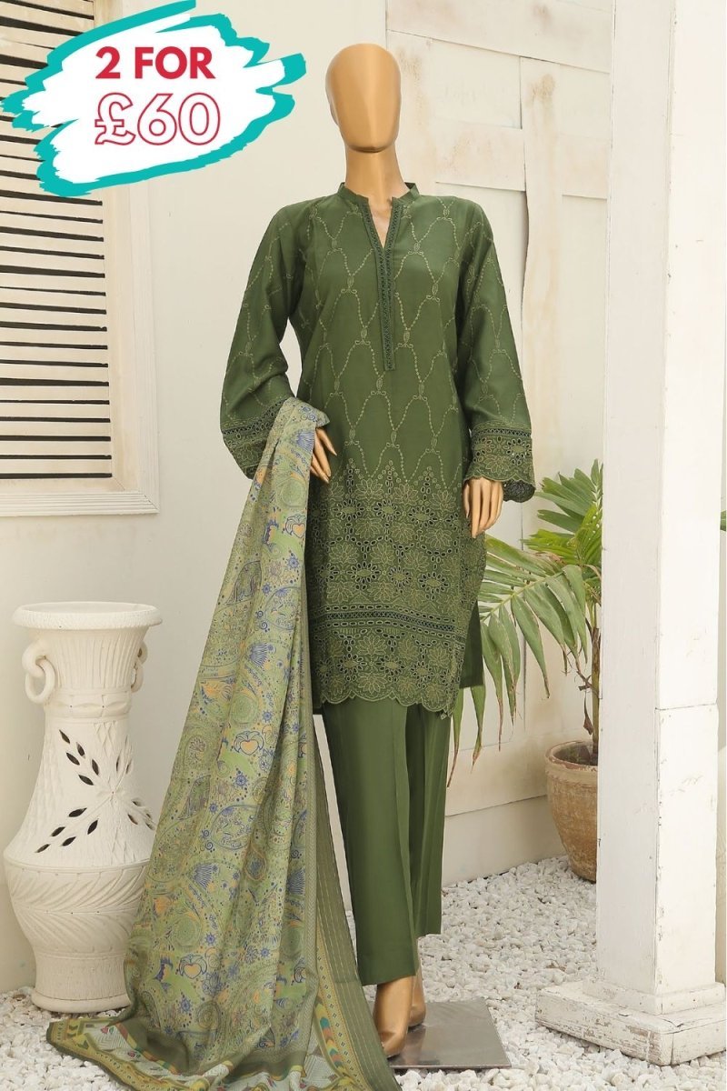 Bin Saeed Embroidered Dhanak 3 Piece Suit BIN121 - Designer dhaage