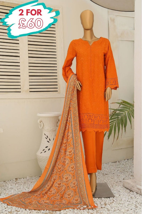 Bin Saeed Embroidered Dhanak 3 Piece Suit BIN124-Designer dhaage