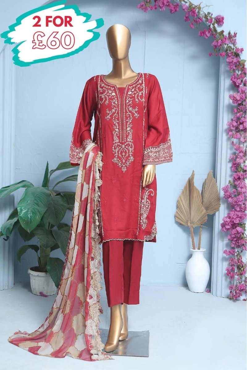 Bin Saeed Embroidered Marina 3 Piece Suit BIN127 - Designer dhaage