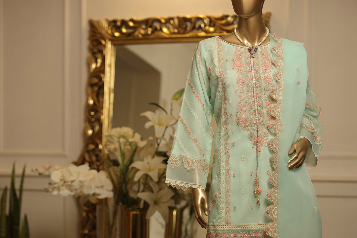 Bin Saeed Embroidered Organza Formal Suit BIN21