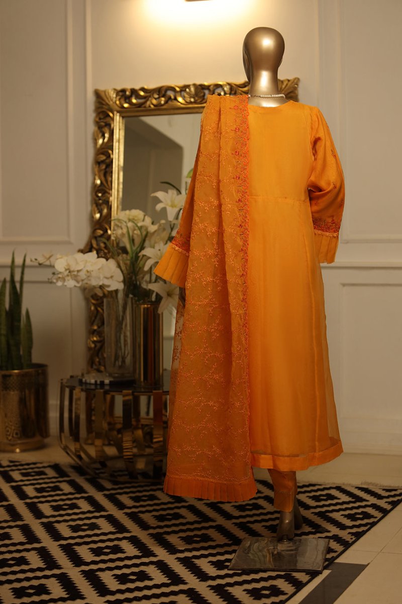 bin saeed formal dresses Pakistani Original Bin Saeed Designer Embroidered Organza Dress Size(large)
