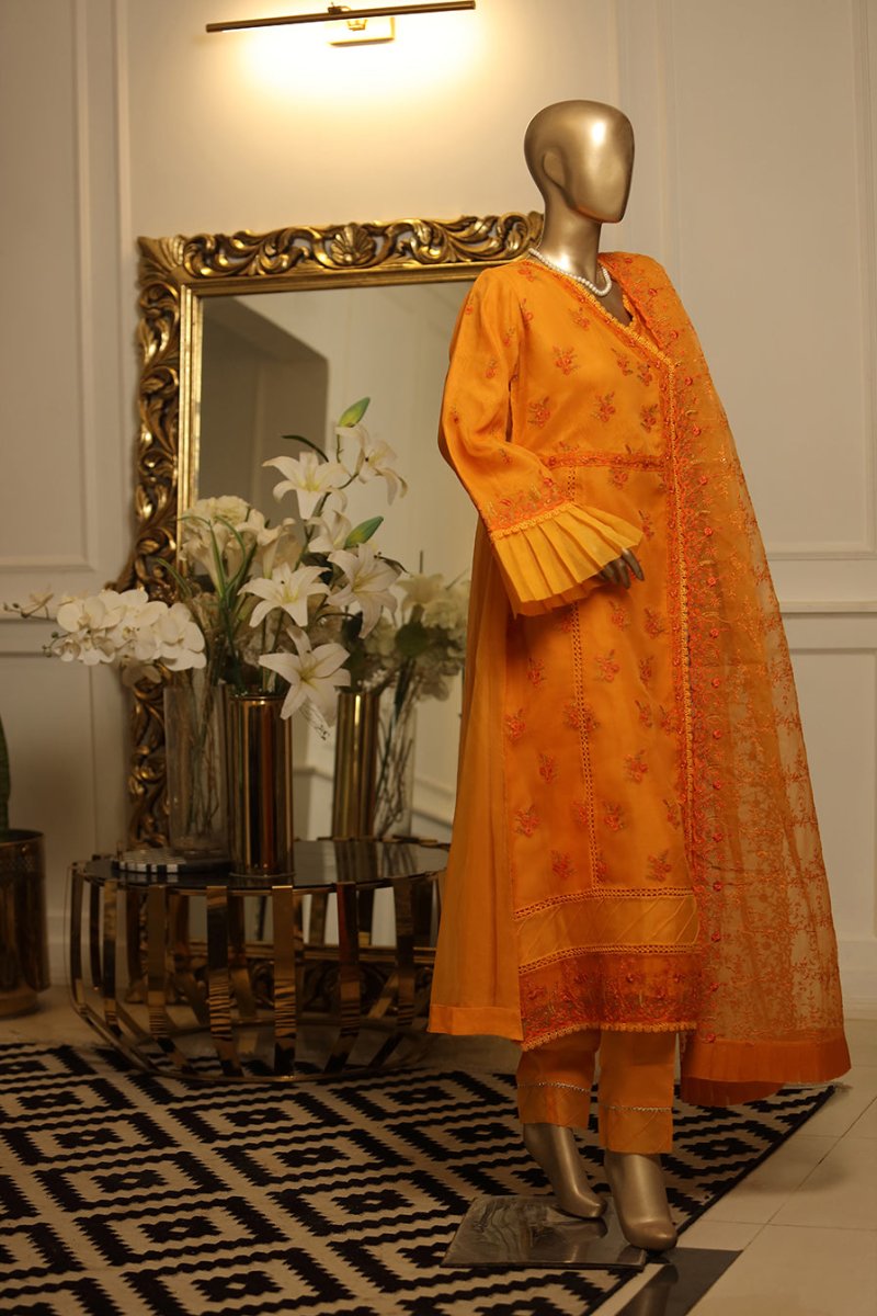 Bin Saeed Embroidered Organza Formal Suit BIN22 Bin Saeed Embroidered Organza Formal Suit BIN22