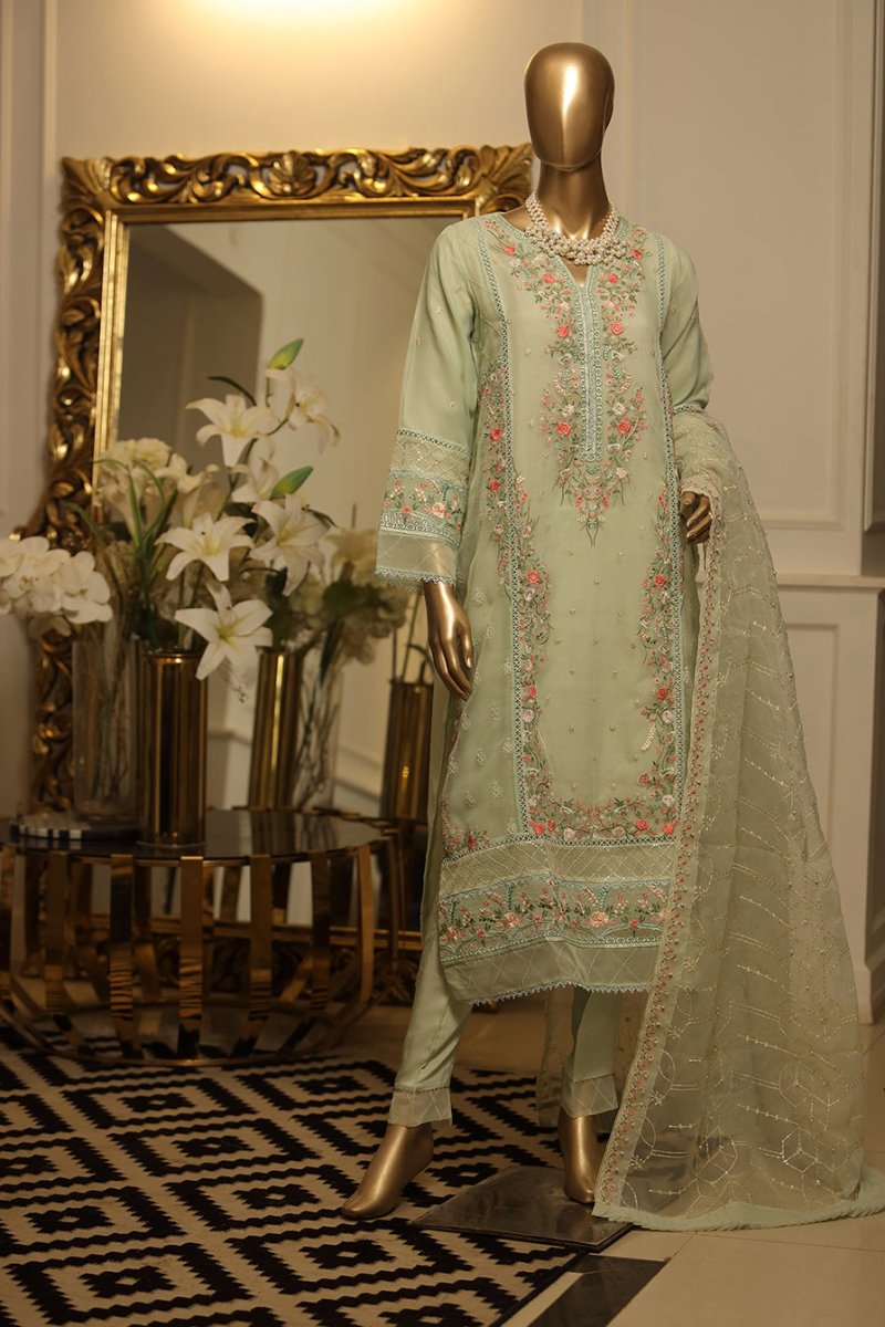 Bin Saeed Embroidered Organza Formal Suit BIN25