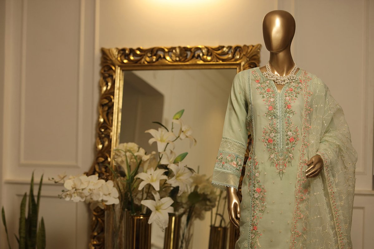 Bin Saeed Embroidered Organza Formal Suit BIN25