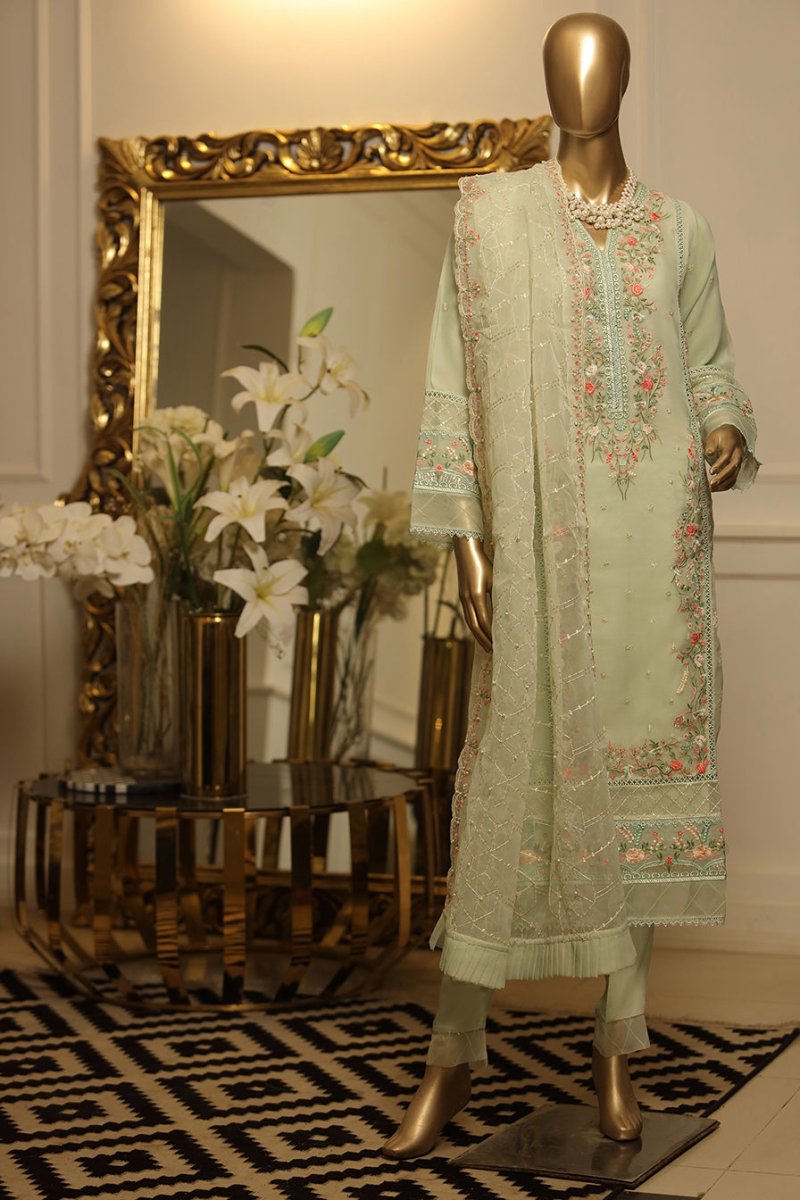 Bin Saeed Embroidered Organza Formal Suit BIN25