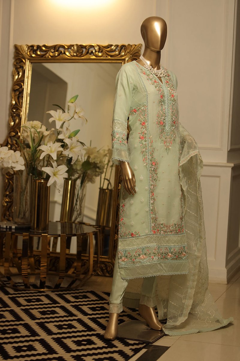Bin Saeed Embroidered Organza Formal Suit BIN25