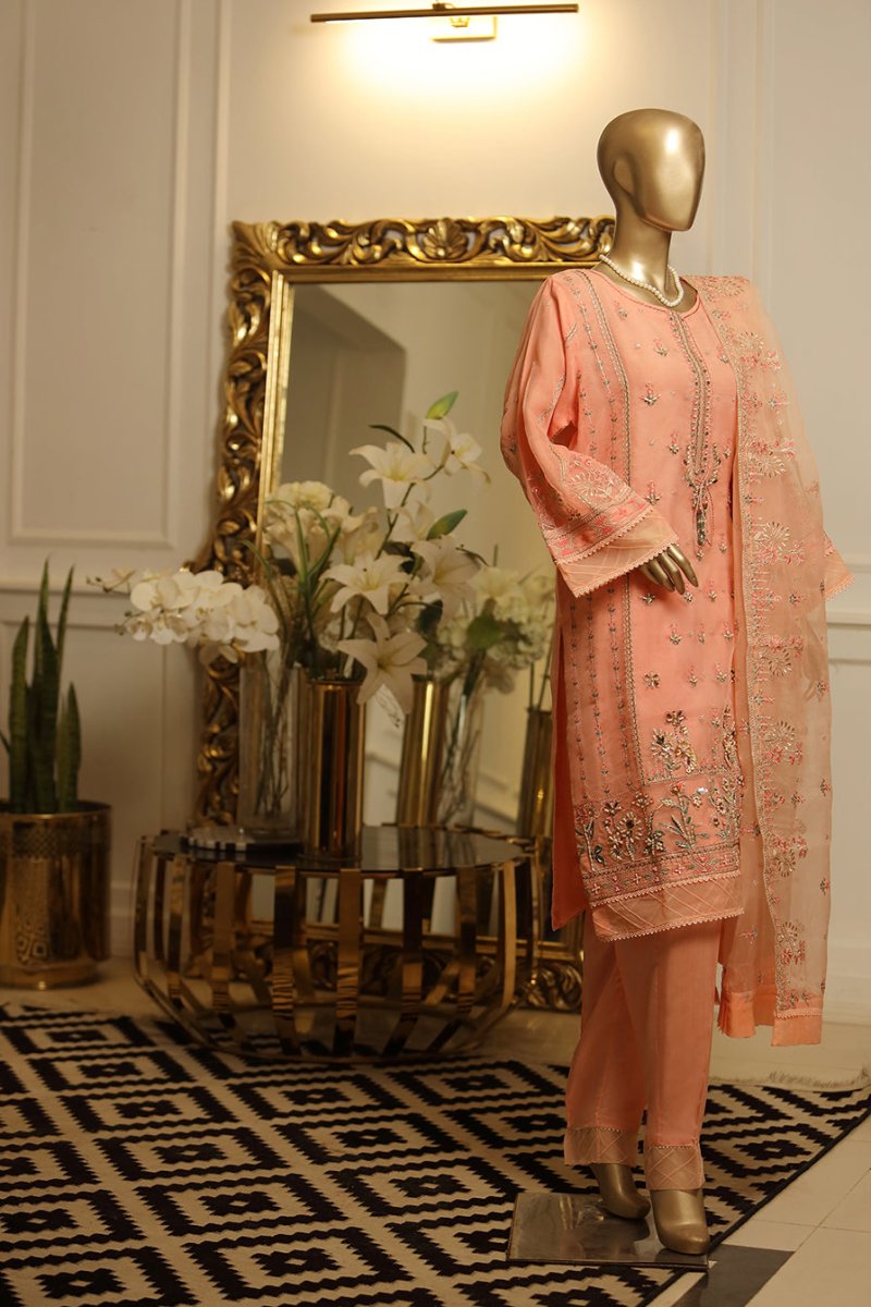 Bin Saeed Embroidered Organza Formal Suit BIN29-Designer dhaage