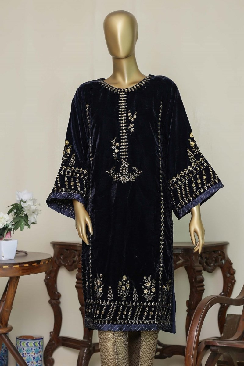 Bin Saeed Embroidered Velvet Shirt BIN44
