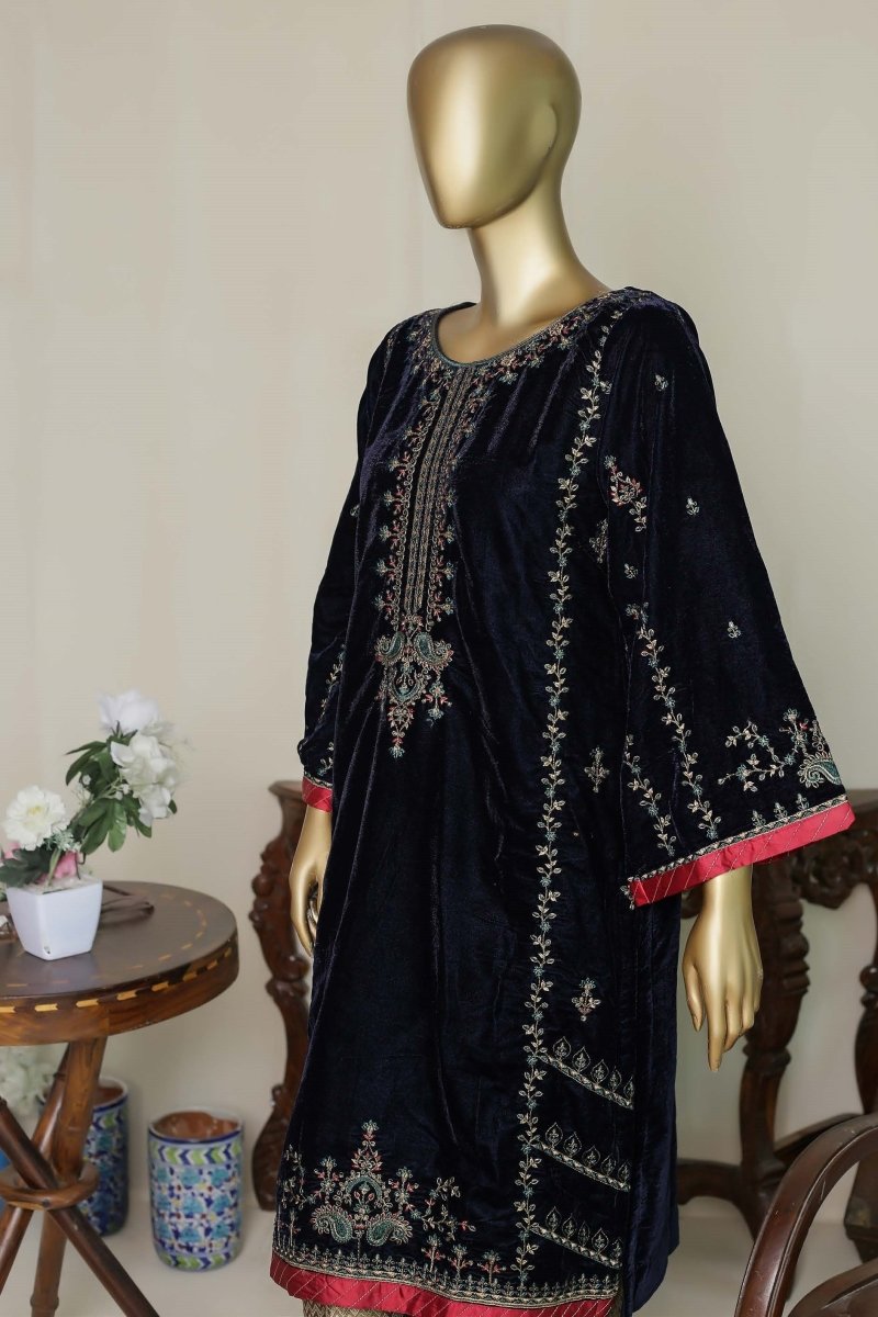 Bin Saeed Embroidered Velvet Shirt BIN45