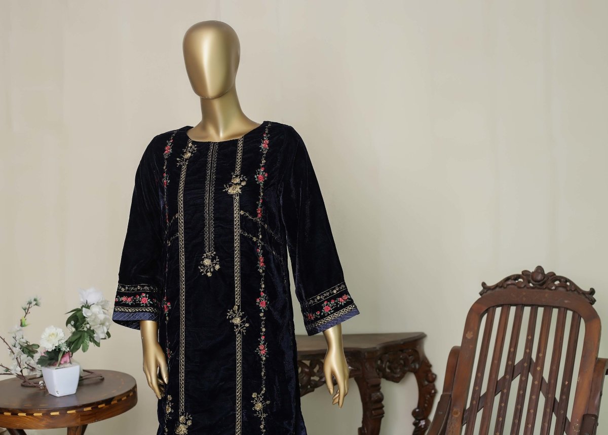 Bin Saeed Embroidered Velvet Shirt BIN46