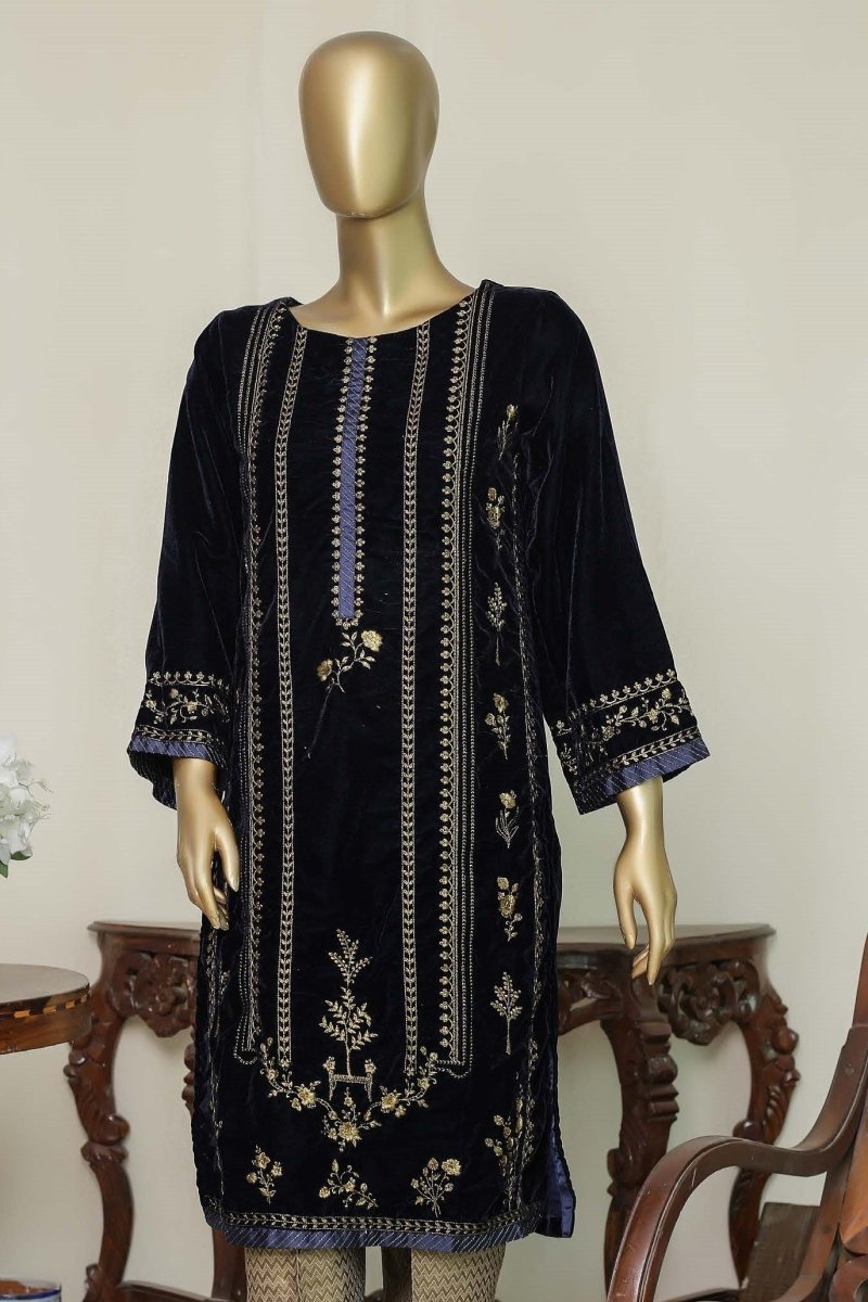 Bin Saeed Embroidered Velvet Shirt BIN54