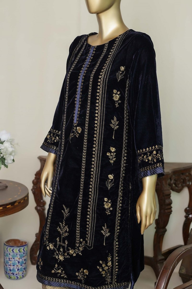 Bin Saeed Embroidered Velvet Shirt BIN54