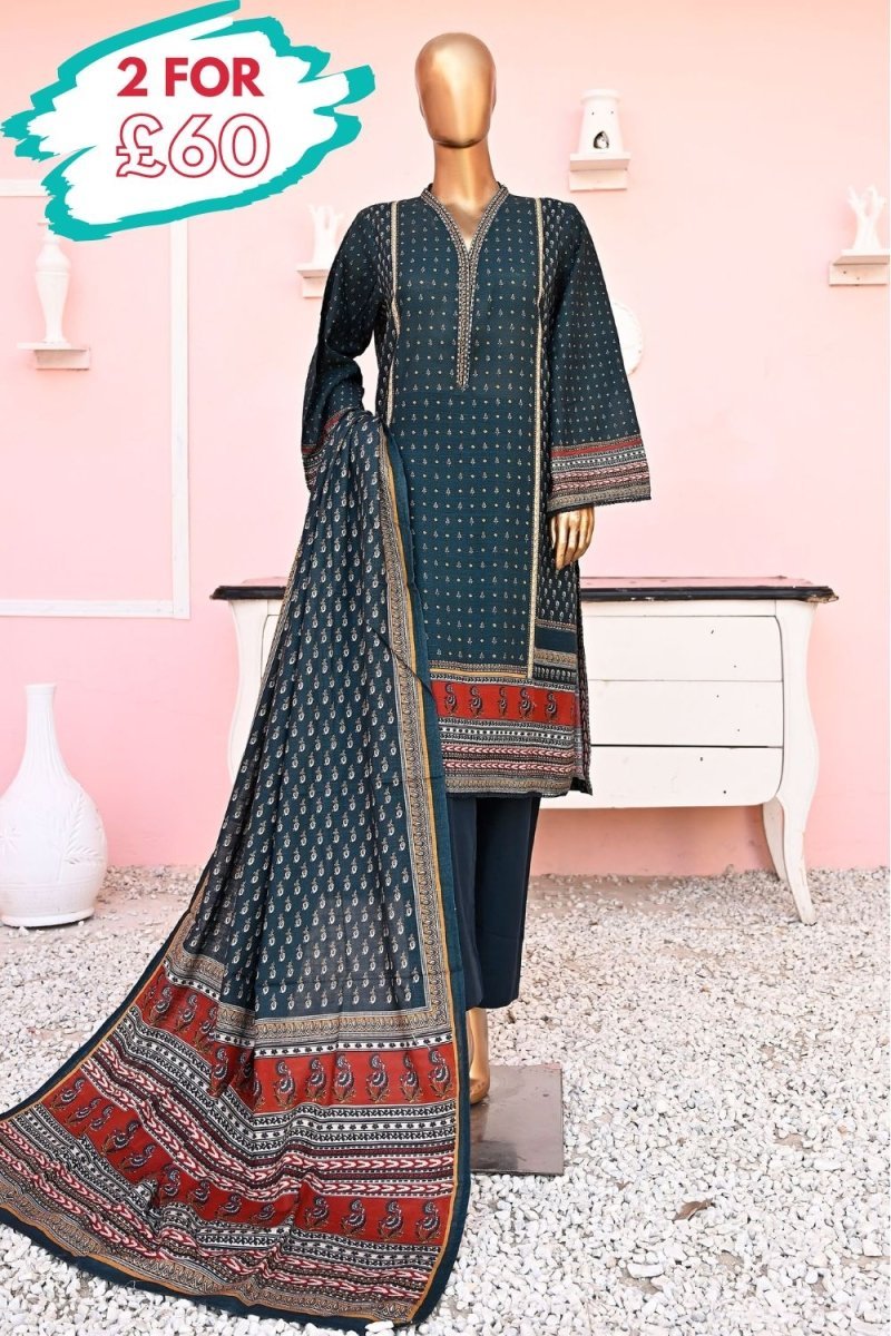 Bin Saeed Khaddar 3 Piece Suit BIN136 - Designer dhaage