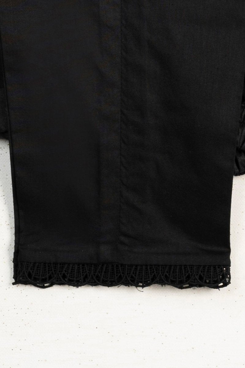 Black Lace Cotton Trousers TRO59