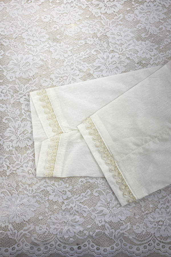 Cotton Off White Lace Pakistani Trousers TRO71