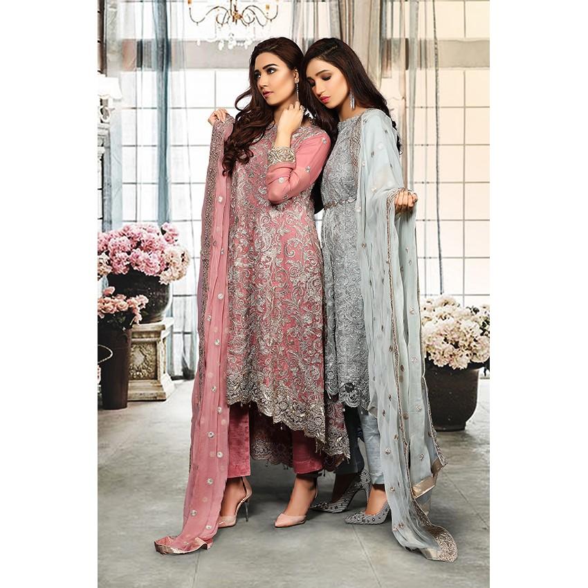 Embroidered Chiffon Maxi Dress Max01