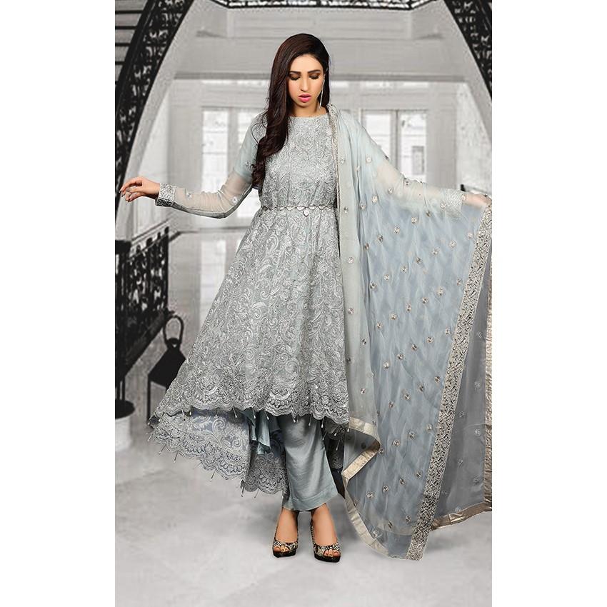 Embroidered Chiffon Maxi Dress Max03