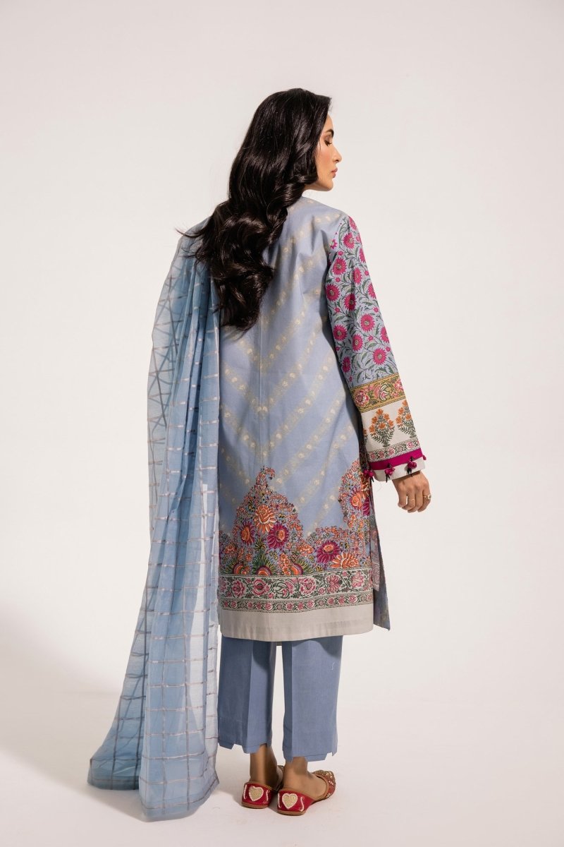 Ethnic Lawn Hamedan Sky Blue