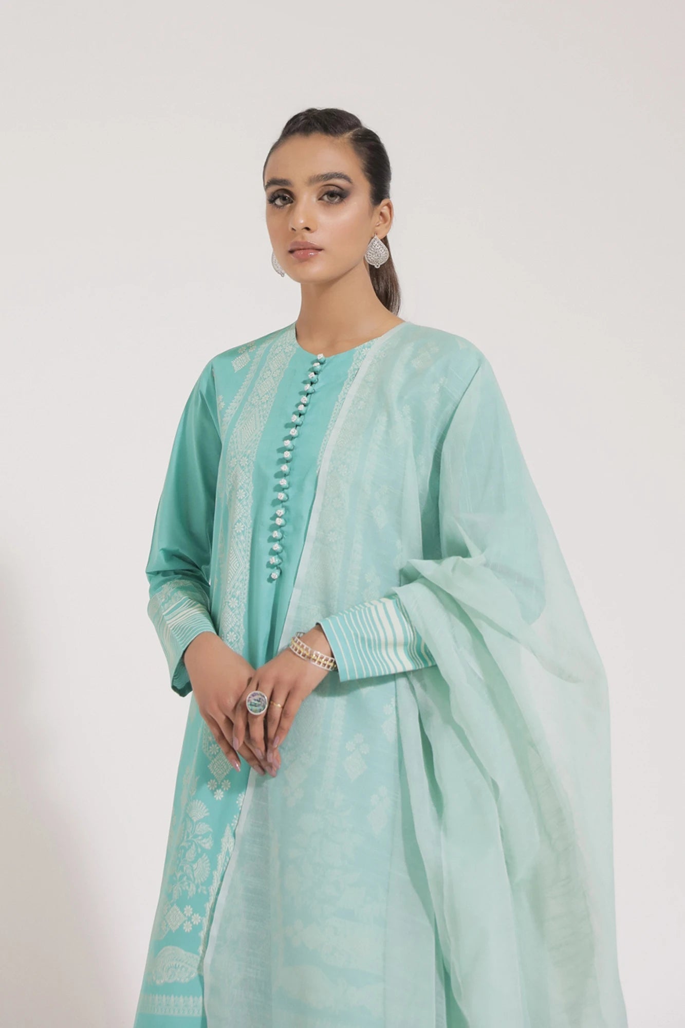 Ethnic Lawn Paradise Shine Aqua