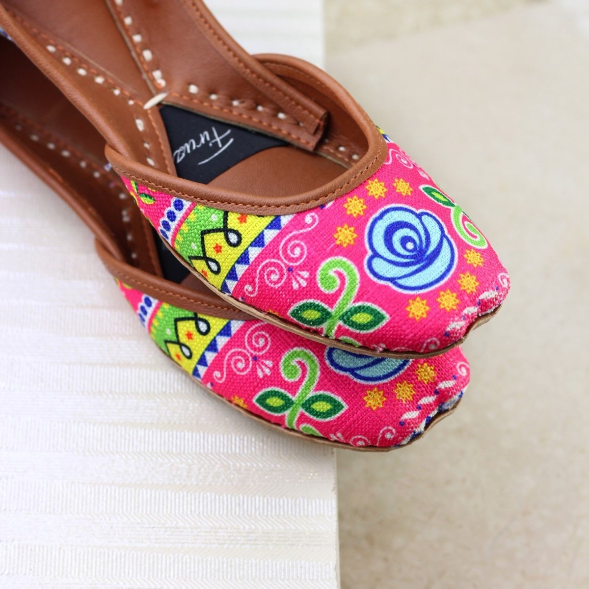 Firuz Shoes Pakistani Truck Art Khussa FIR06-Designer dhaage