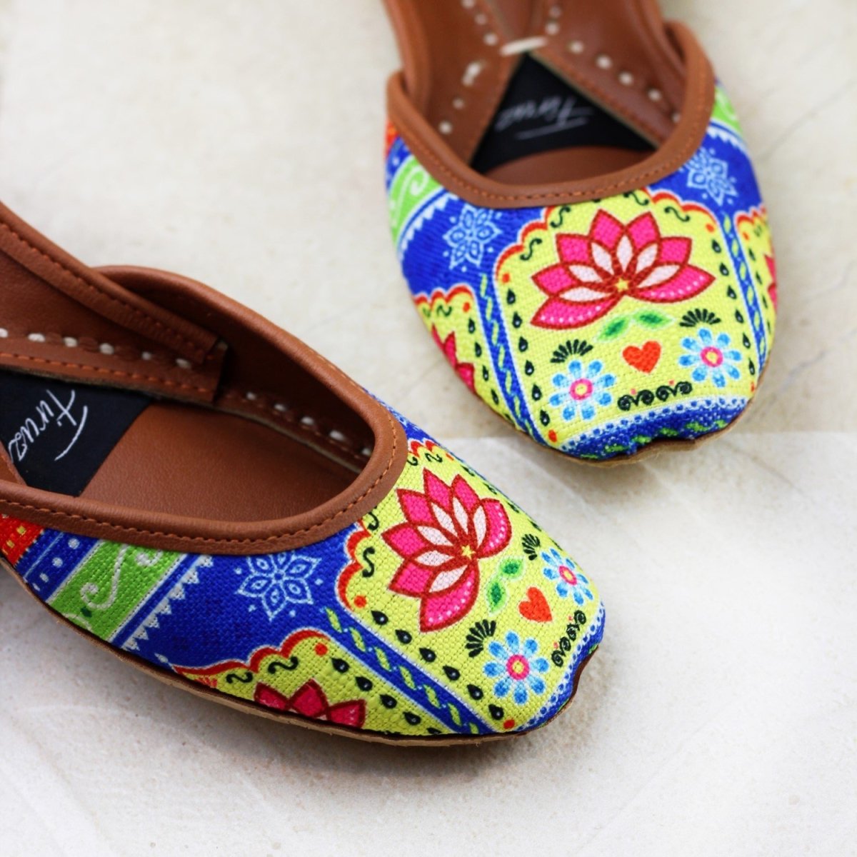 Firuz Shoes Pakistani Truck Art Khussa FIR07-Designer dhaage