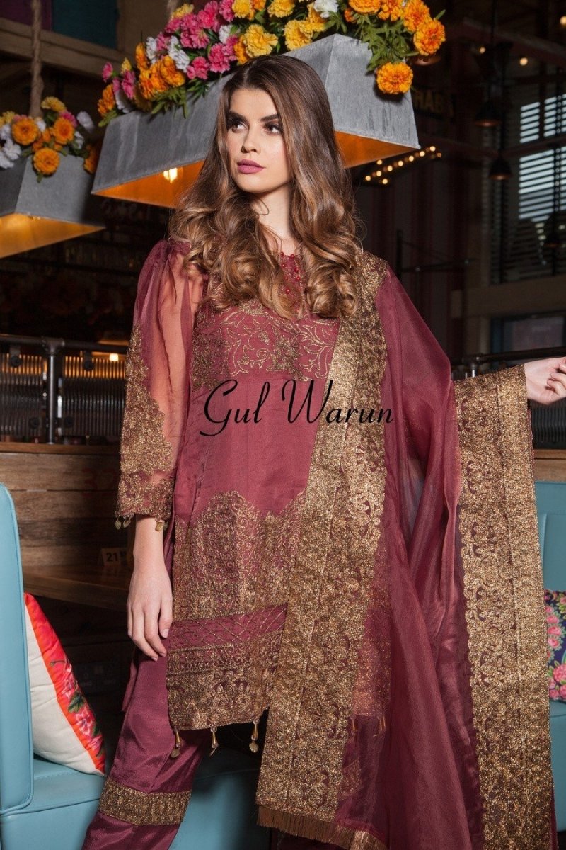 Gul Warun Rouge Luxury Pret-Designer dhaage
