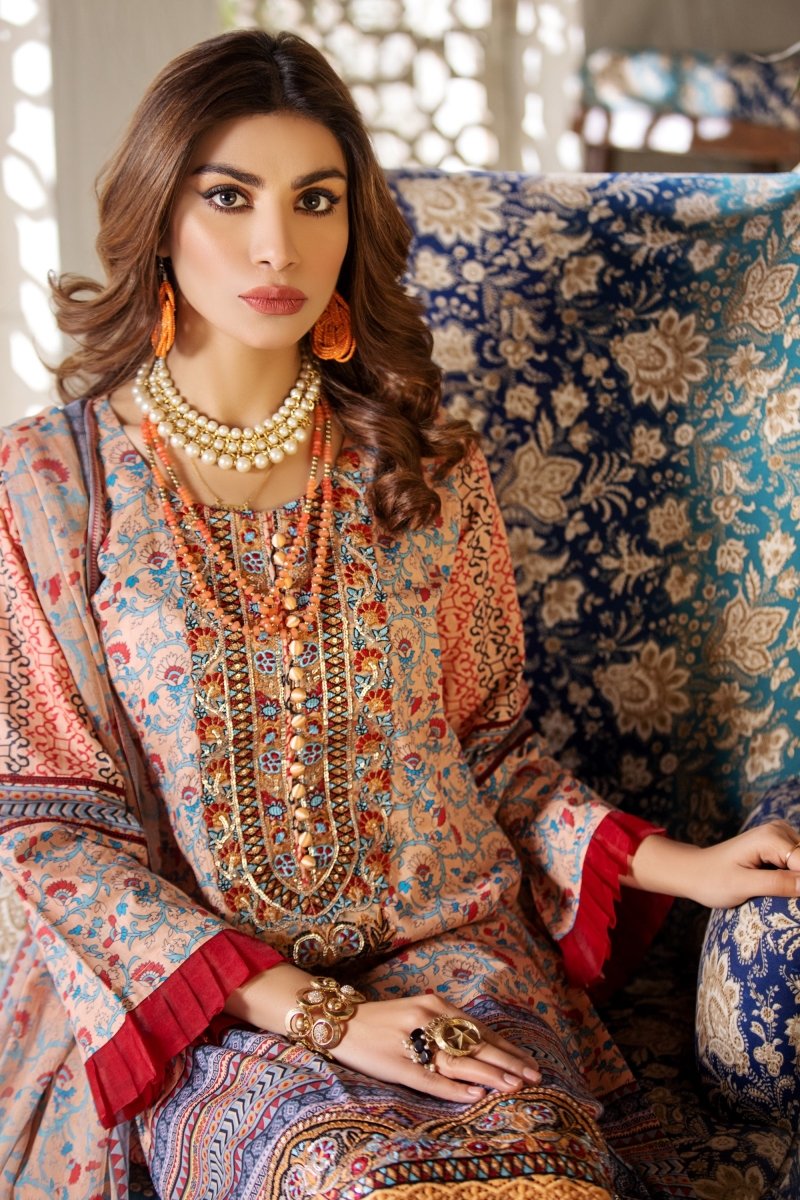 Haniya Cambric 3 Piece Suit HAN68-Designer dhaage