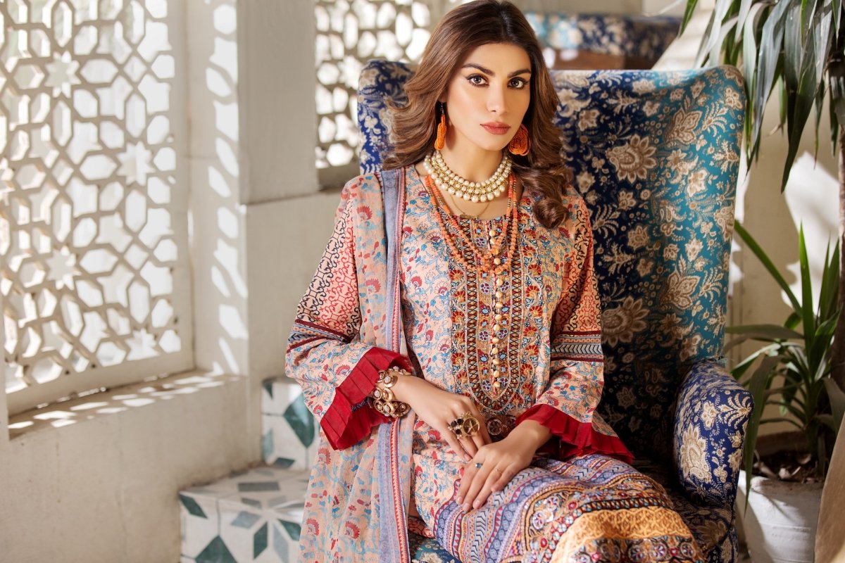 Haniya Cambric 3 Piece Suit HAN68-Designer dhaage