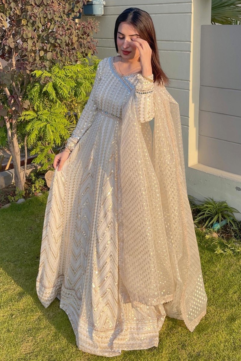 Haseens Ayeza Chiffon Pishwas Maxi Dress HAS01-Designer dhaage