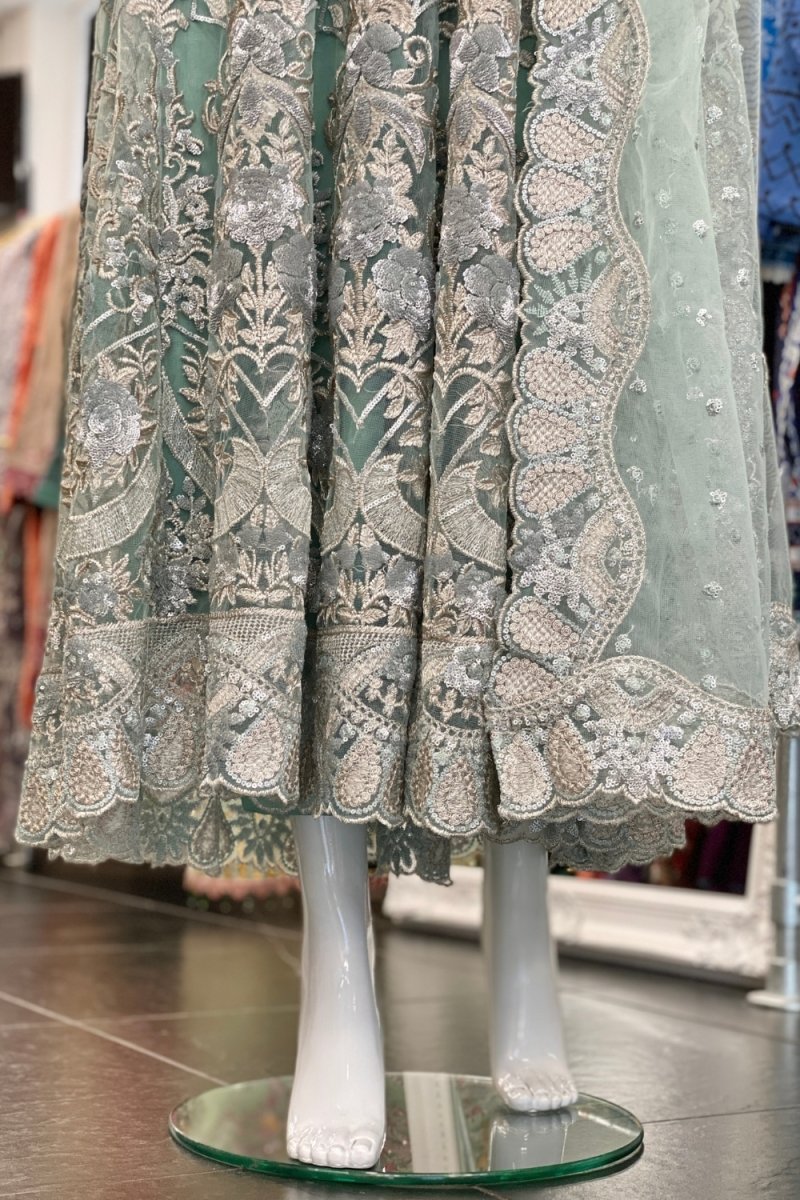 House Of Serene Embroidered Aqua Maxi HOS15