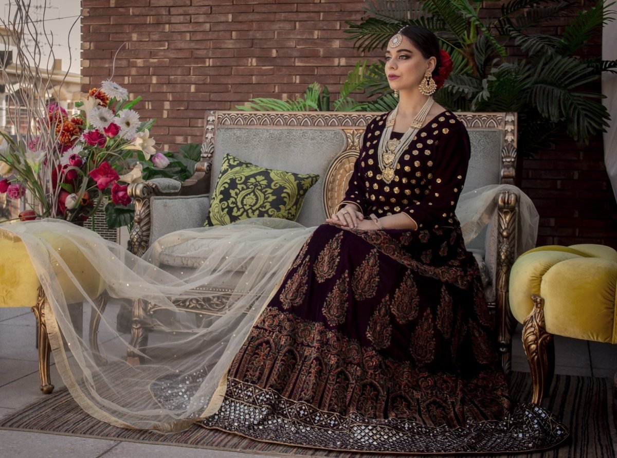 Iceberg & Co Velvet Lehenga Choli