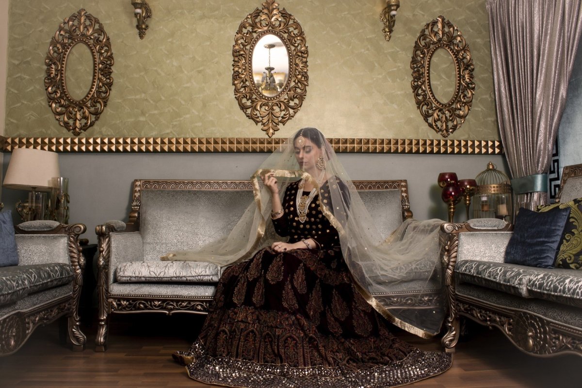 Iceberg & Co Velvet Lehenga Choli