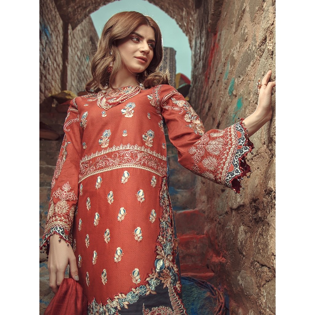 Imrozia Roxanne Luxury Lawn Crimsyn SL-03