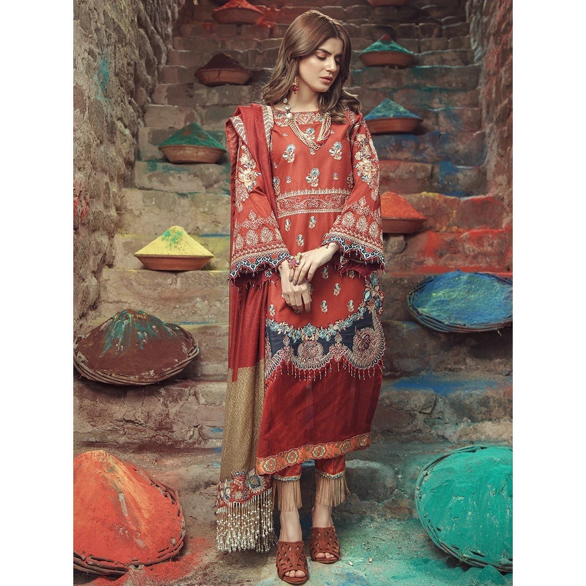 Imrozia Roxanne Luxury Lawn Crimsyn SL-03
