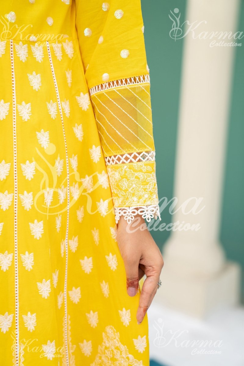 Karma Embroidered Cotton Maxi Dress KAR14-Designer dhaage