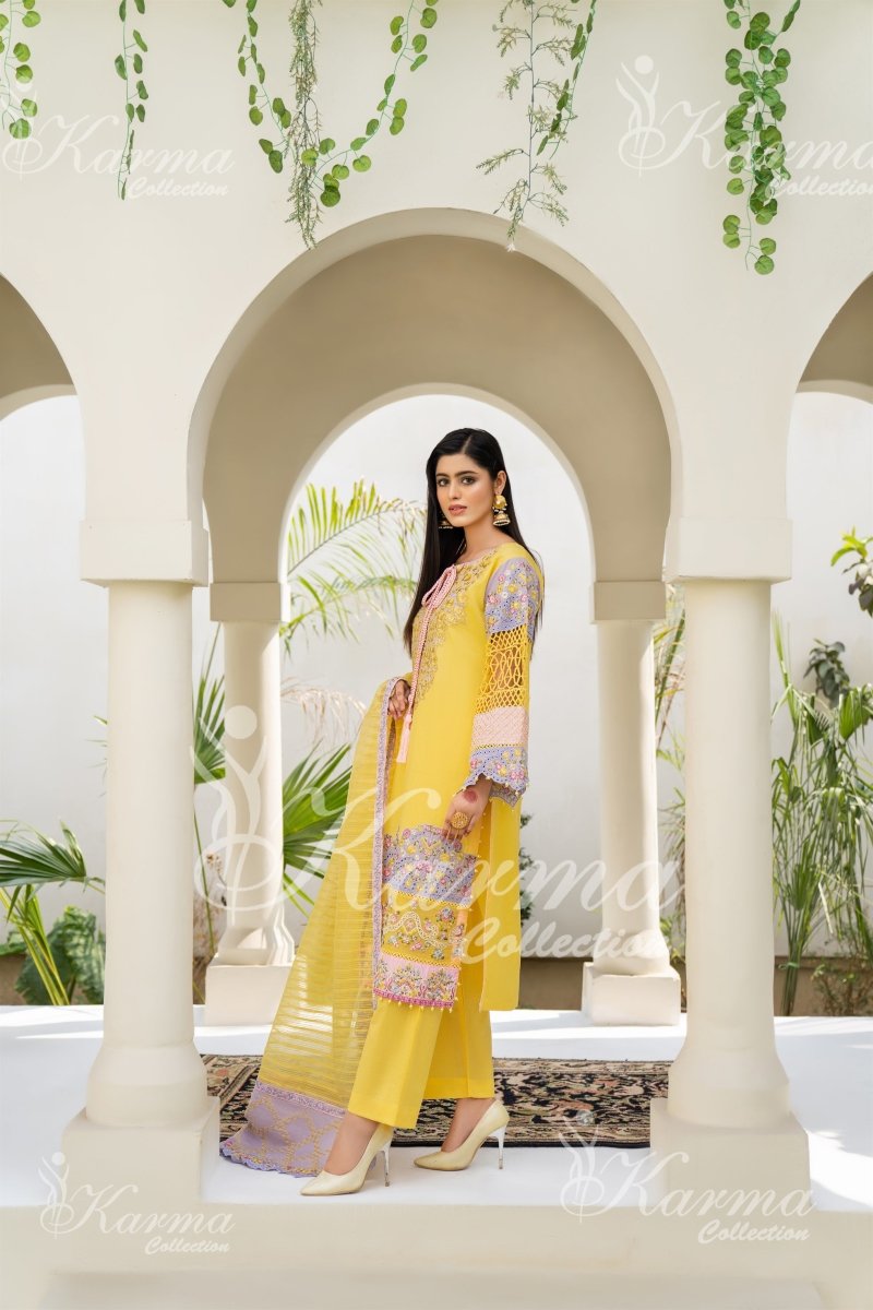 Karma Embroidered 3 Piece Suit KAR20-Designer dhaage