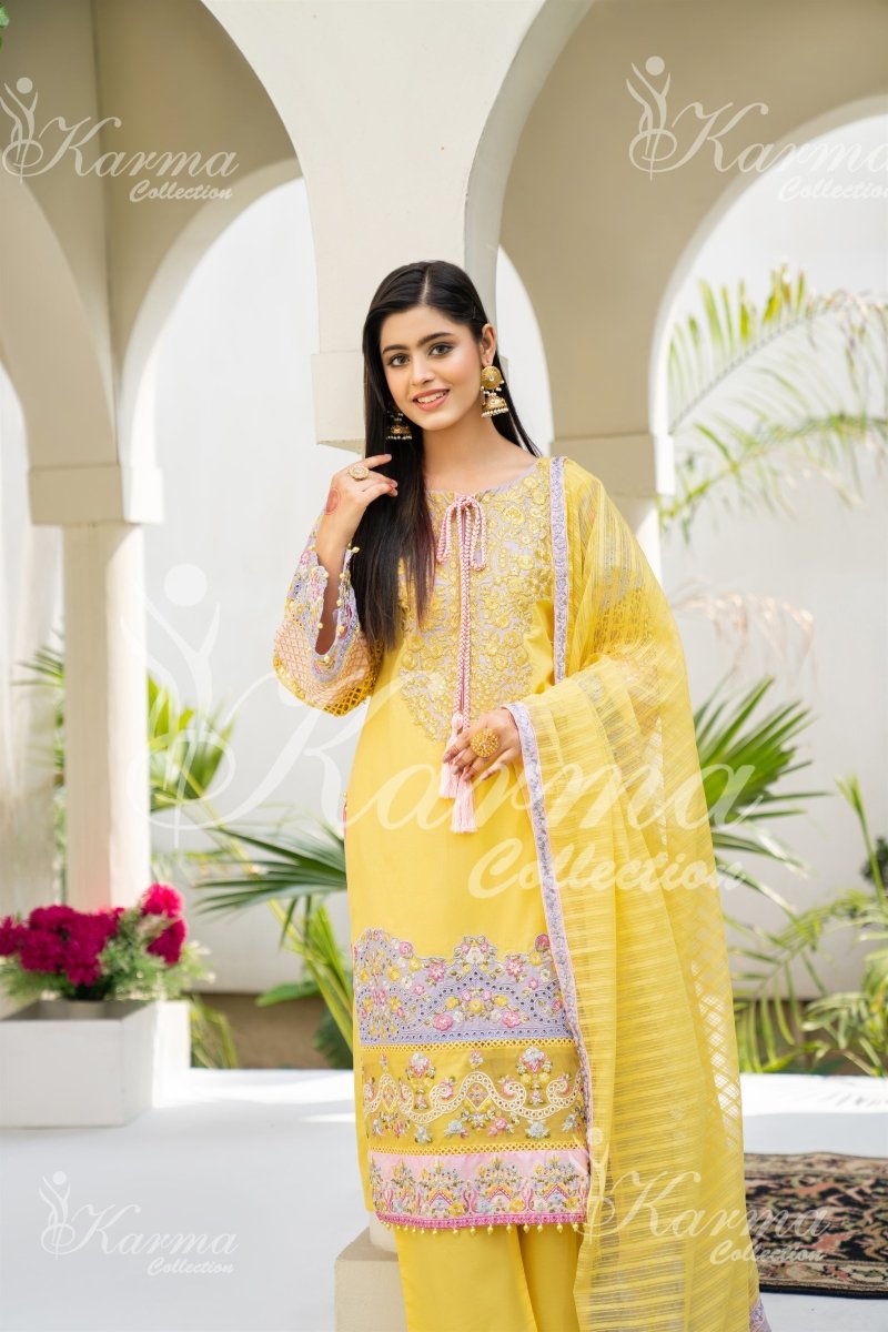 Karma Embroidered 3 Piece Suit KAR20-Designer dhaage