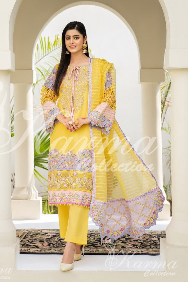 Karma Embroidered 3 Piece Suit KAR20-Designer dhaage