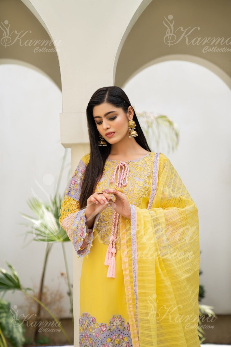 Karma Embroidered 3 Piece Suit KAR20-Designer dhaage