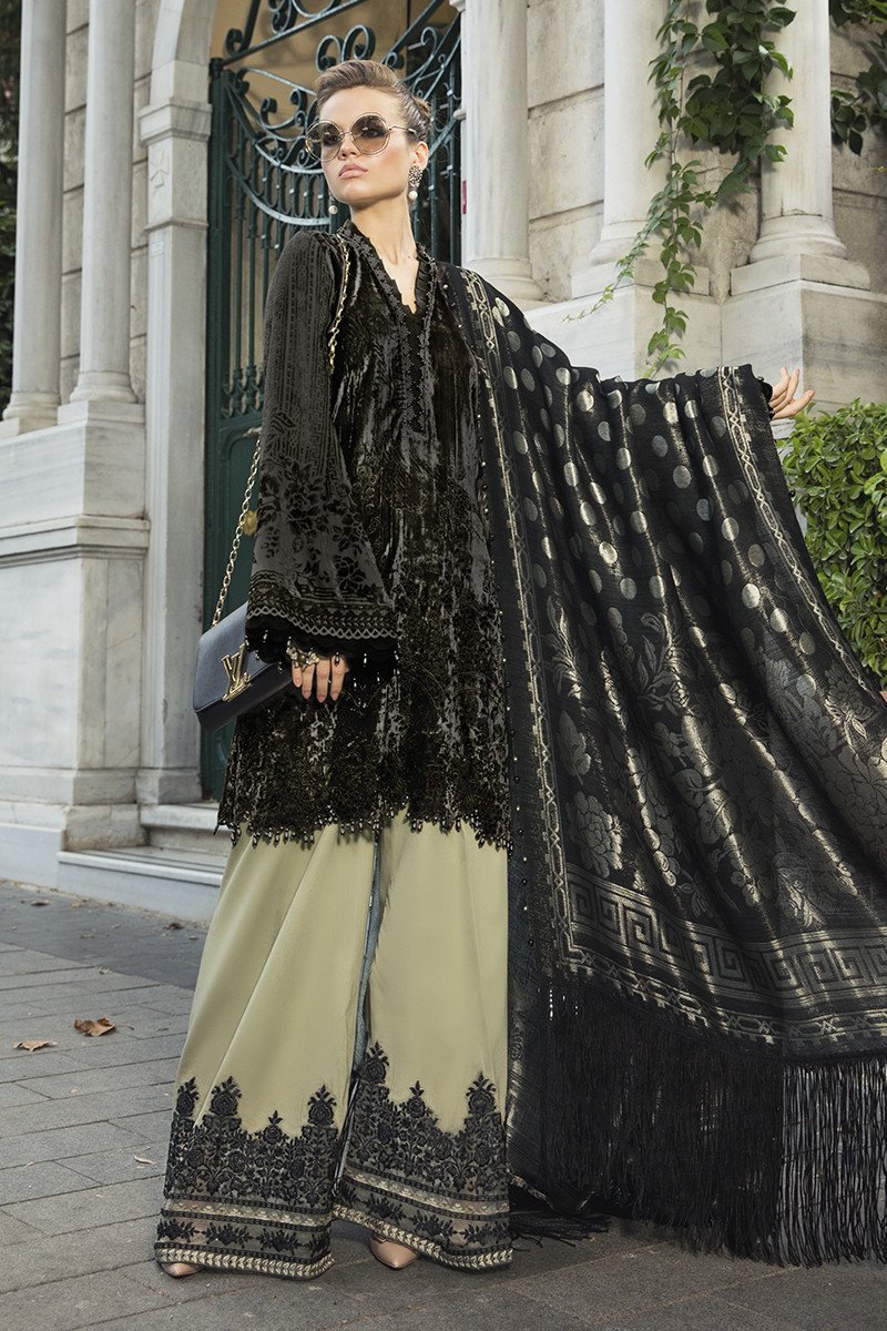 Maria B Linen DL-806-Black and Beige