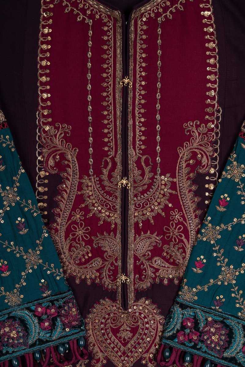 Maria B Linen Pakistani Suit DL-1002-Purple MAR131-Designer dhaage