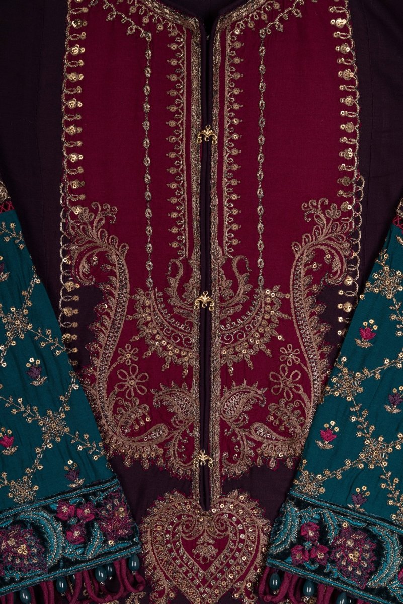 Maria B Linen Pakistani Suit DL-1002-Purple MAR131-Designer dhaage