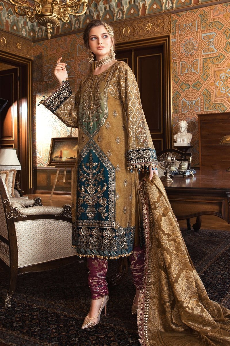Maria B MBROIDERED Mustard BD-2001